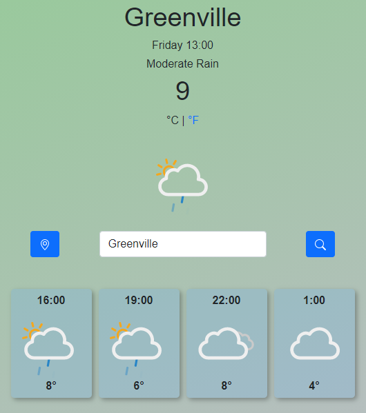 React Weather App Rain